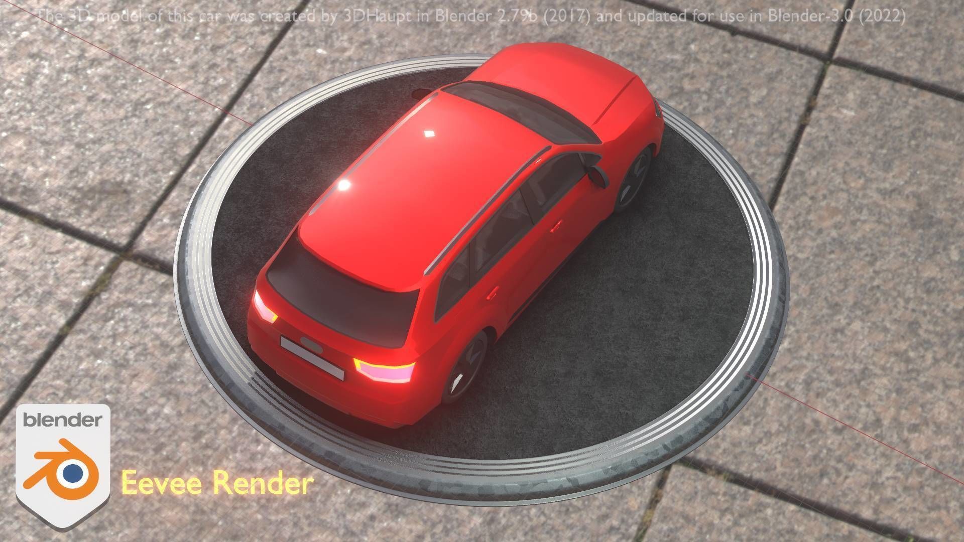 City Car 33 SUV Type-B Red Low-poly 3D model_74