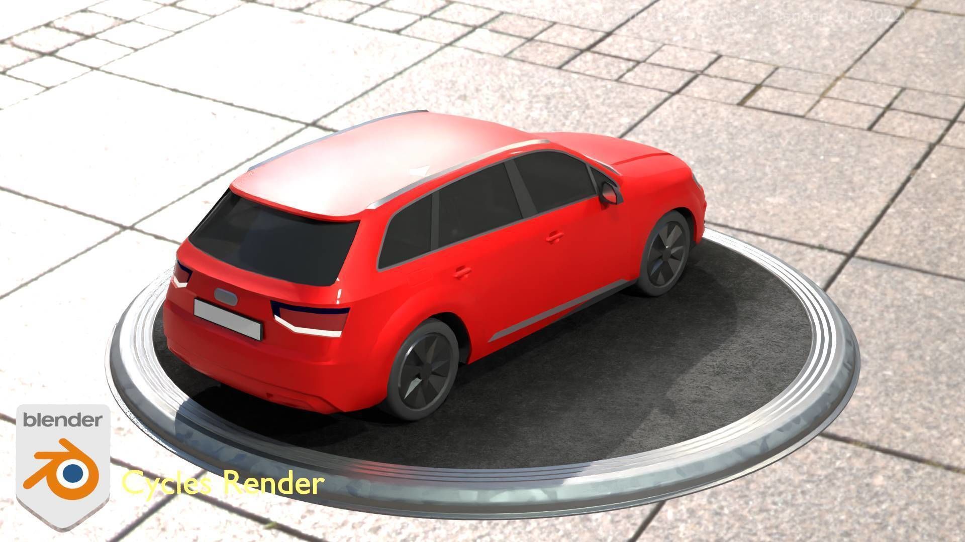 City Car 33 SUV Type-B Red Low-poly 3D model_37