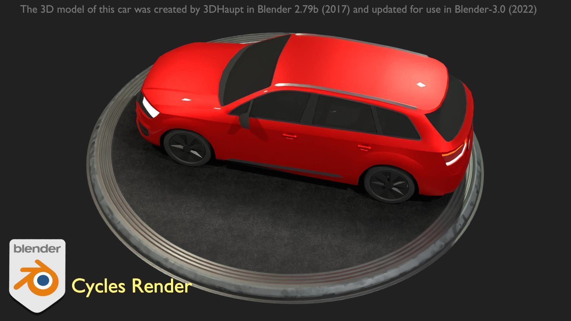 City Car 33 SUV Type-B Red Low-poly 3D model_70