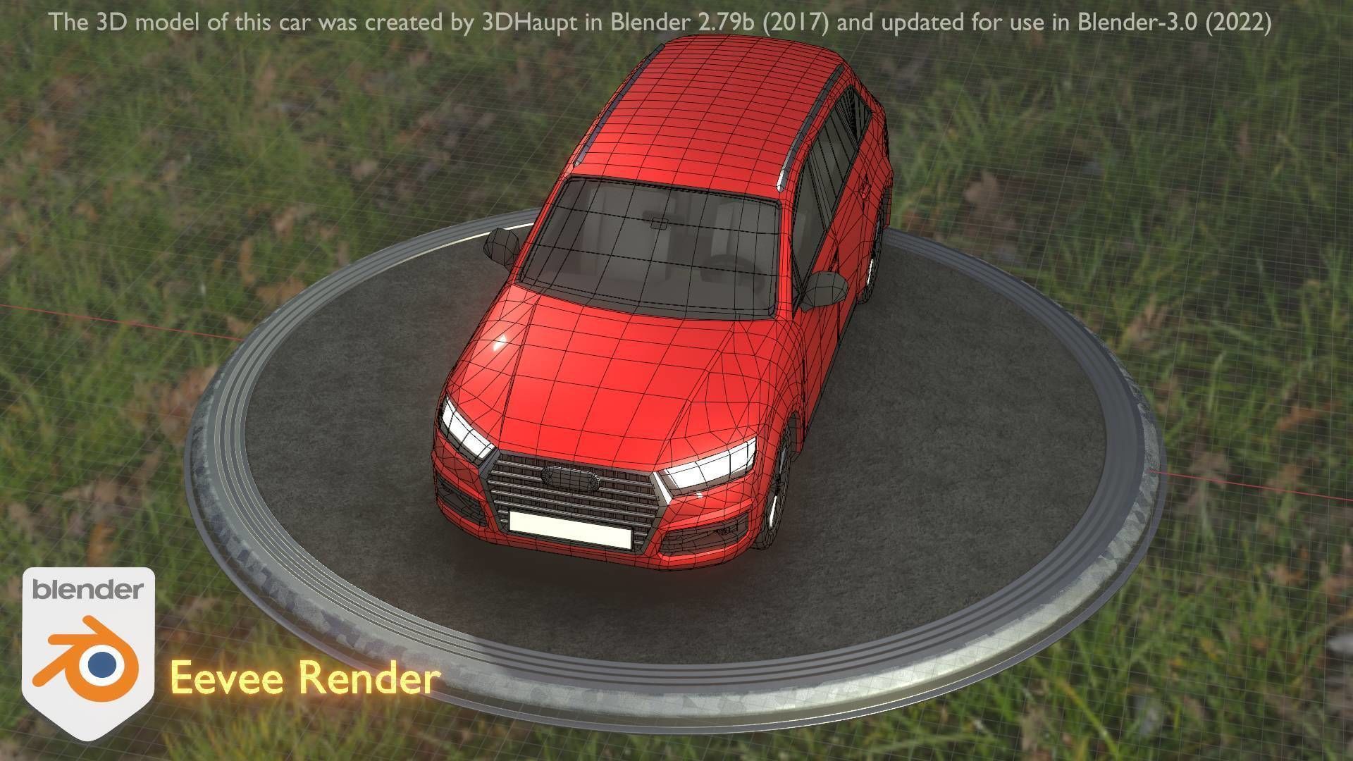 City Car 33 SUV Type-B Red Low-poly 3D model_41