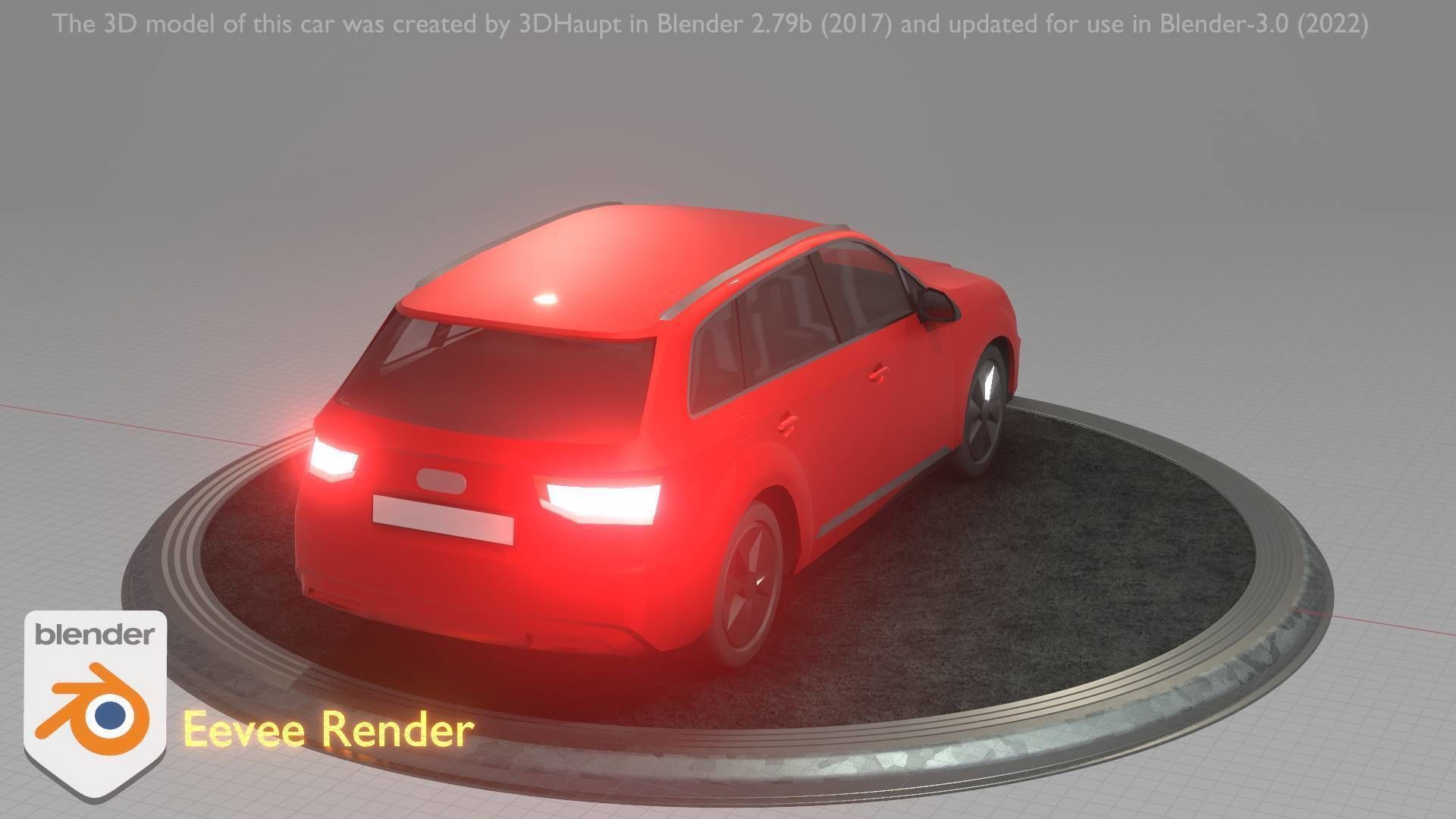 City Car 33 SUV Type-B Red Low-poly 3D model_27