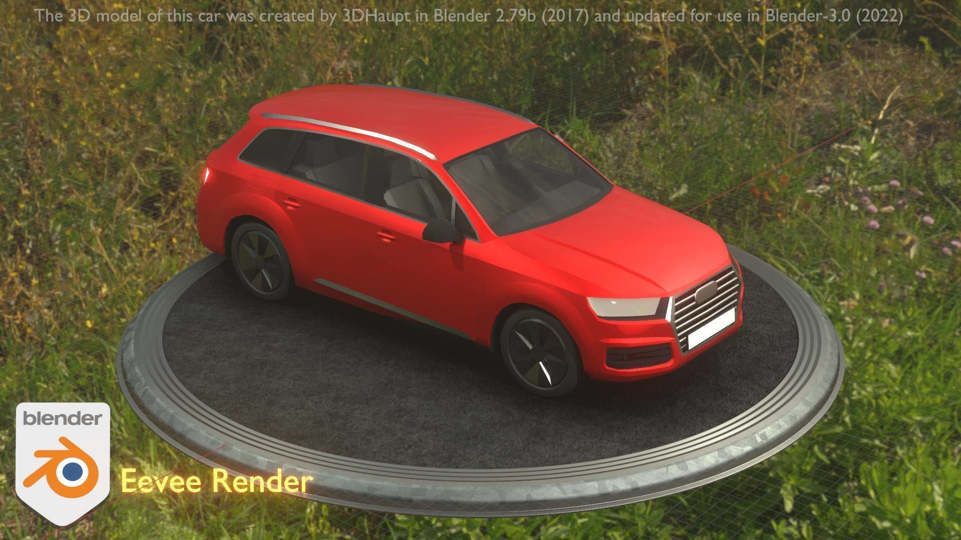 City Car 33 SUV Type-B Red Low-poly 3D model_68