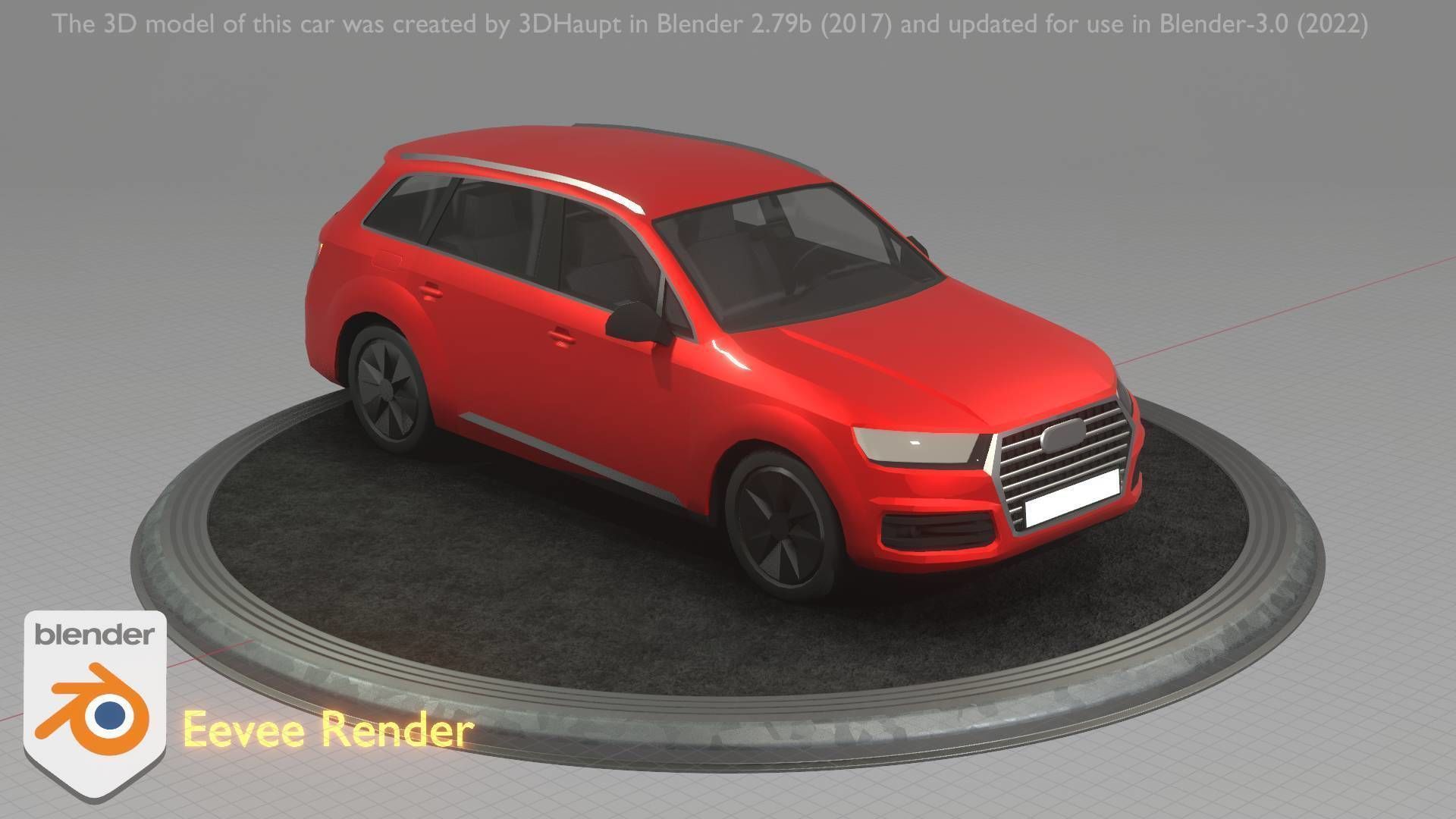 City Car 33 SUV Type-B Red Low-poly 3D model_54