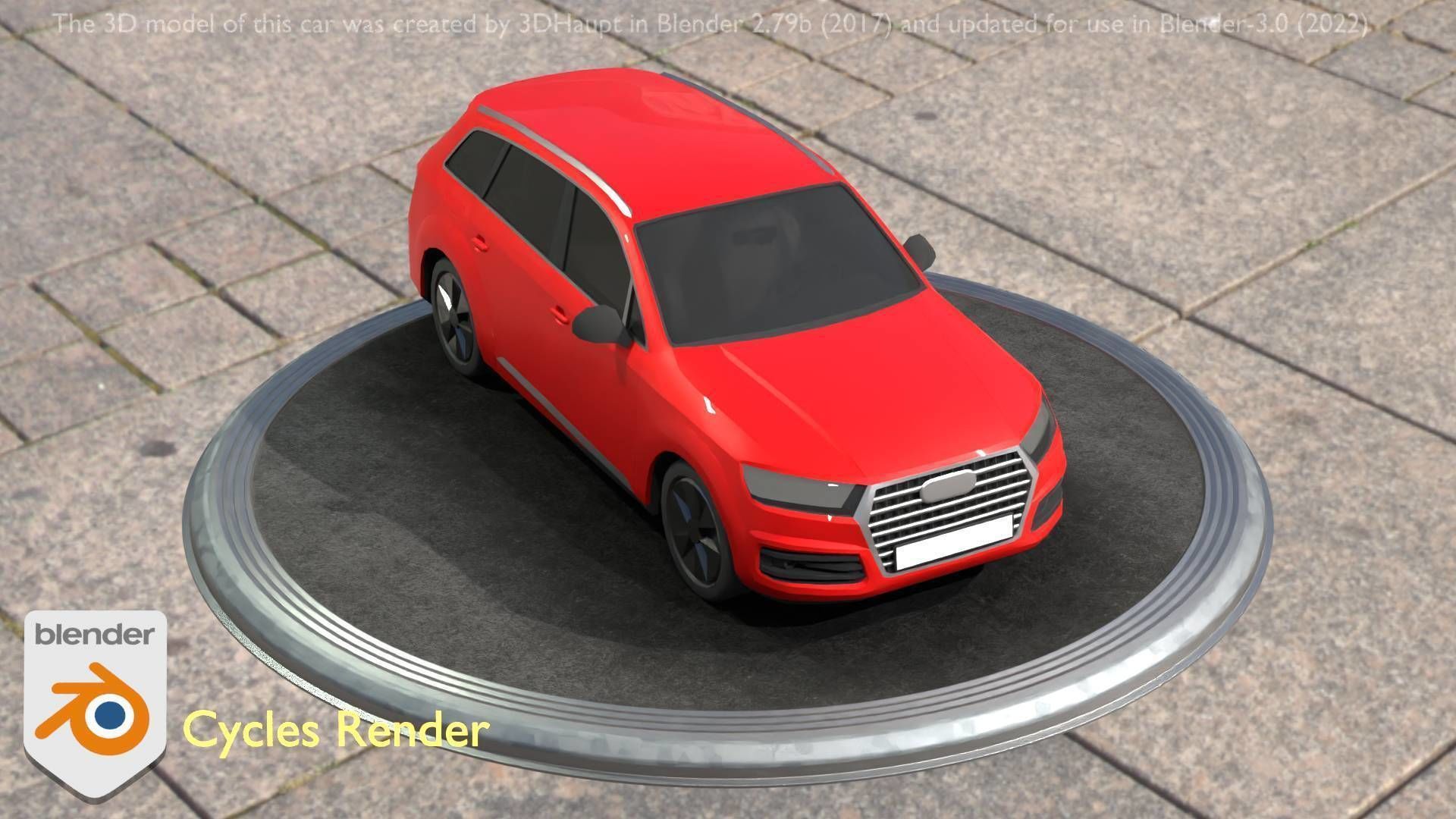 City Car 33 SUV Type-B Red Low-poly 3D model_72