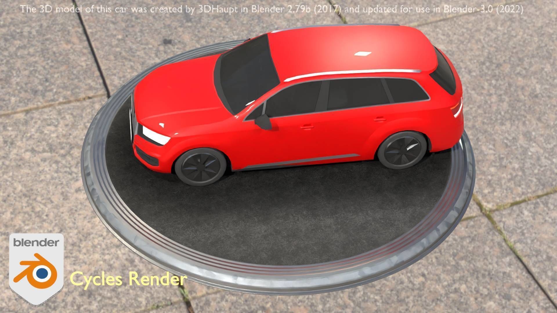 City Car 33 SUV Type-B Red Low-poly 3D model_21