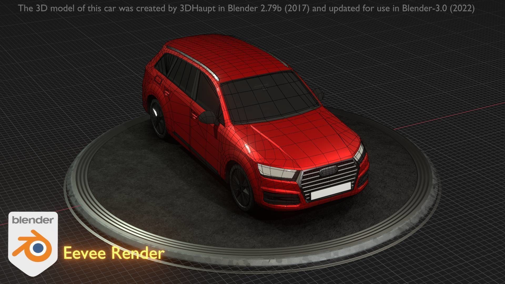 City Car 33 SUV Type-B Red Low-poly 3D model_39