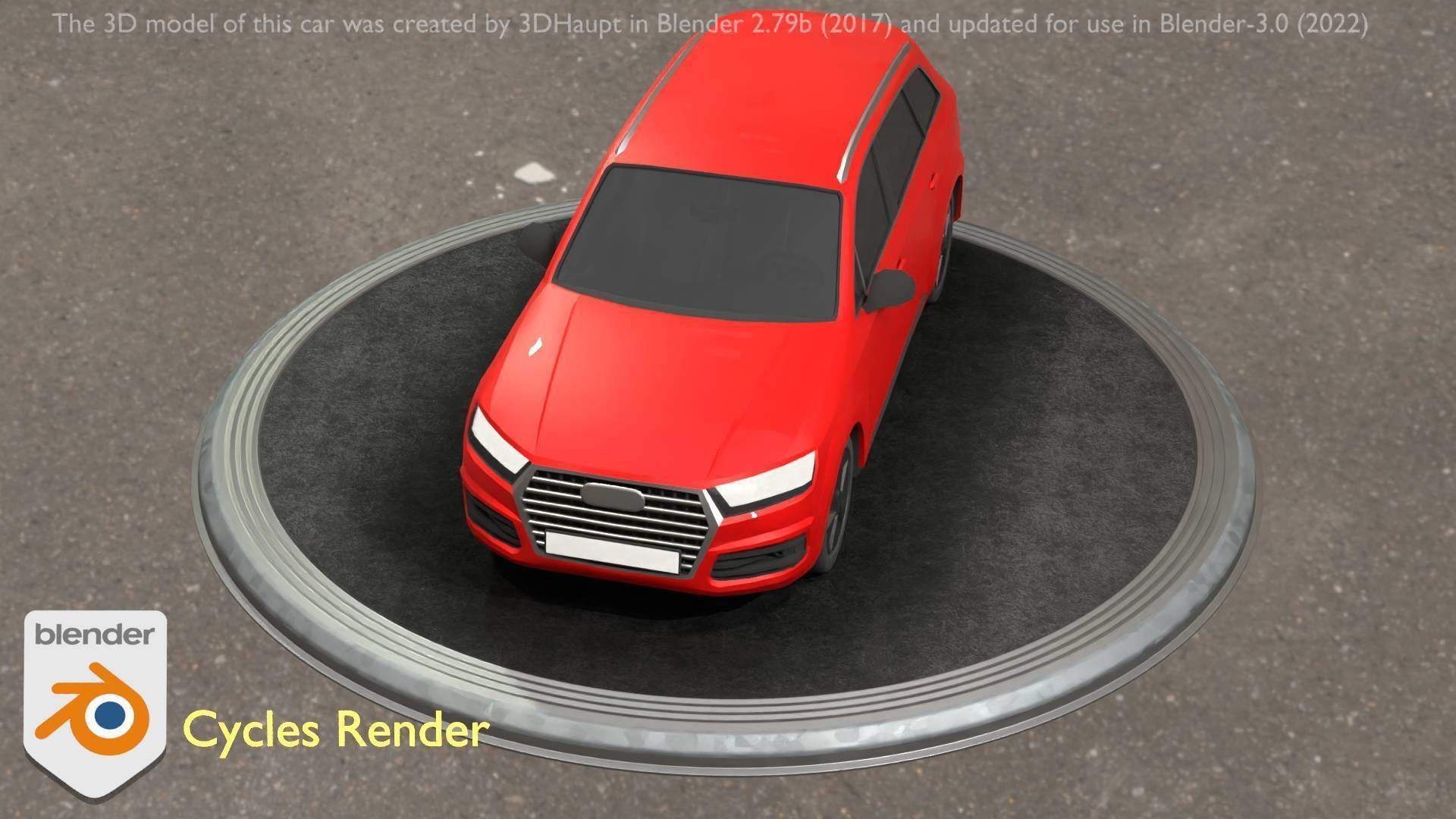 City Car 33 SUV Type-B Red Low-poly 3D model_71