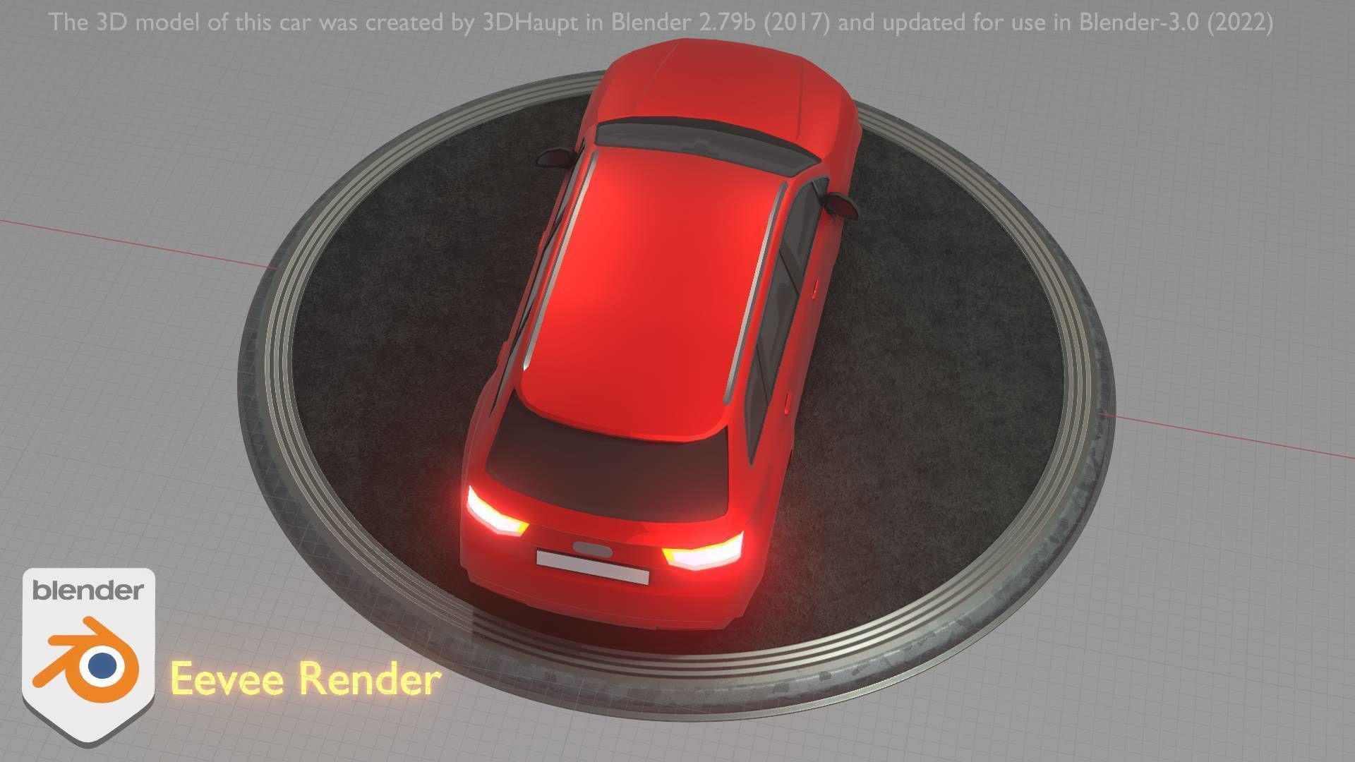 City Car 33 SUV Type-B Red Low-poly 3D model_49