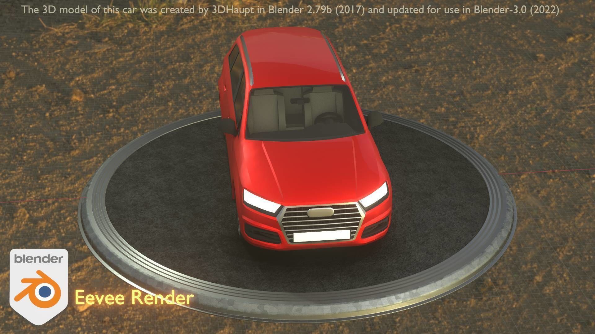 City Car 33 SUV Type-B Red Low-poly 3D model_73