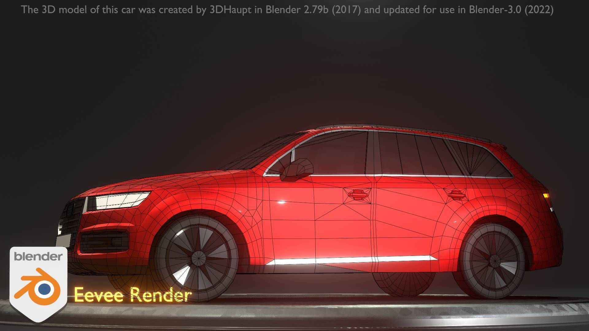 City Car 33 SUV Type-B Red Low-poly 3D model_95