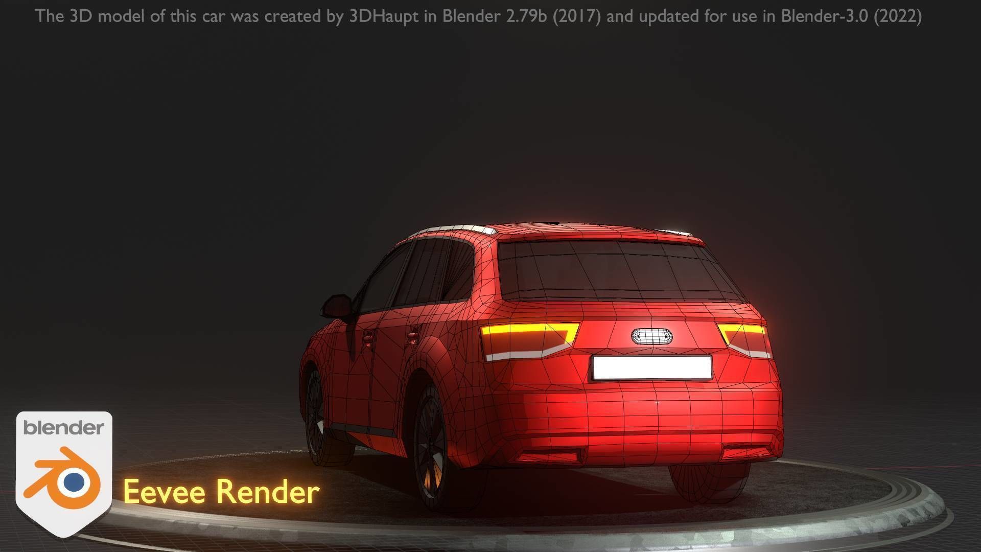 City Car 33 SUV Type-B Red Low-poly 3D model_25