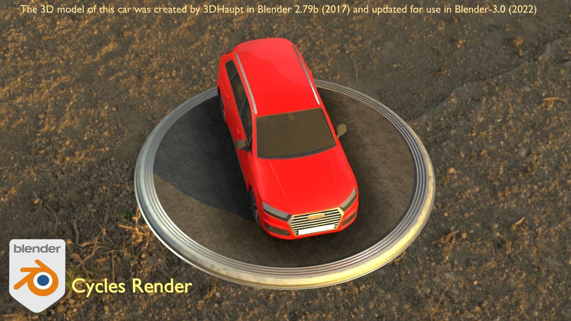 City Car 33 SUV Type-B Red Low-poly 3D model_52