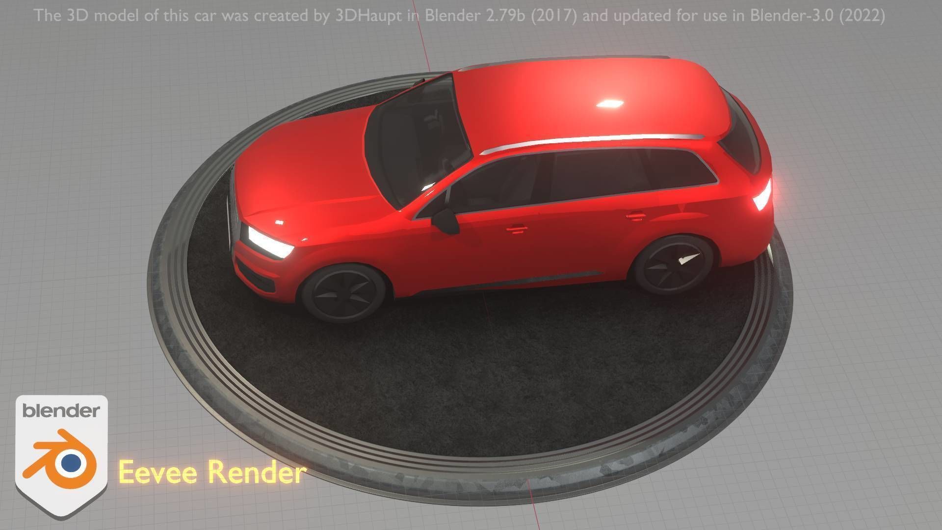 City Car 33 SUV Type-B Red Low-poly 3D model_20