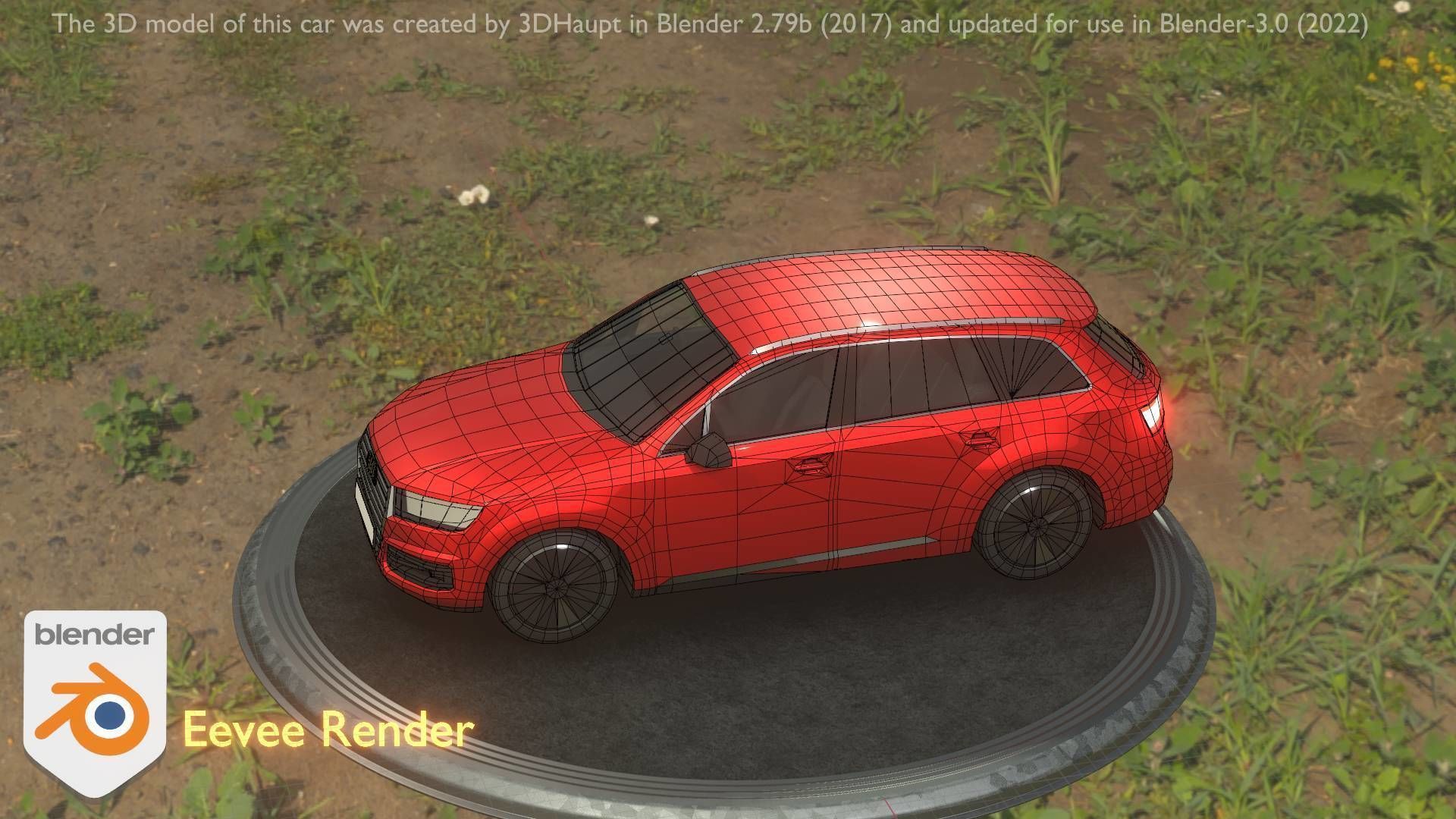 City Car 33 SUV Type-B Red Low-poly 3D model_89