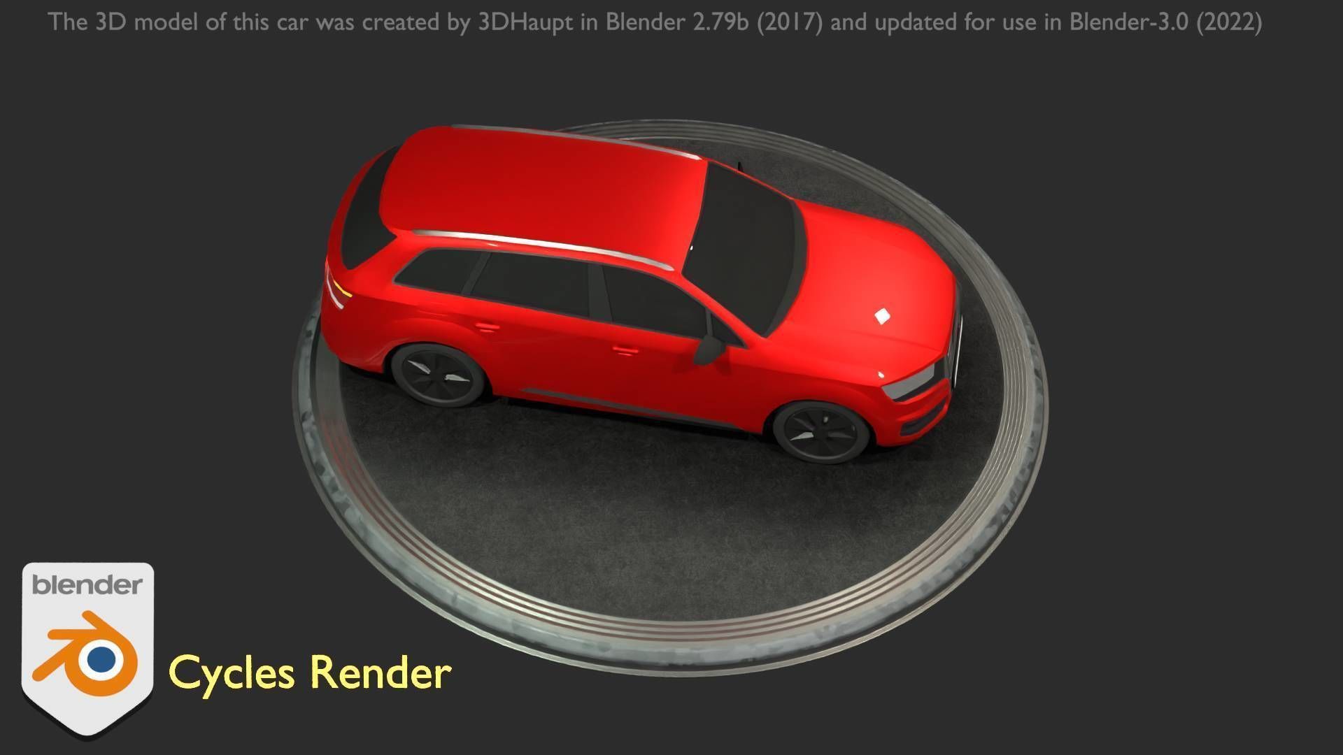 City Car 33 SUV Type-B Red Low-poly 3D model_78