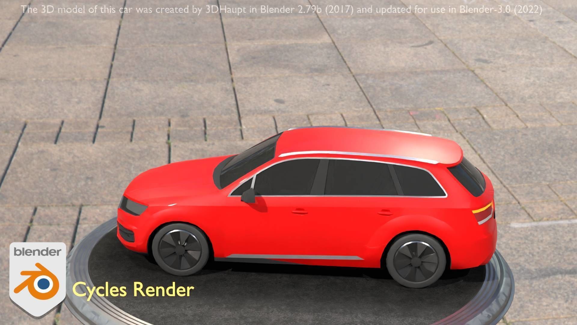 City Car 33 SUV Type-B Red Low-poly 3D model_22