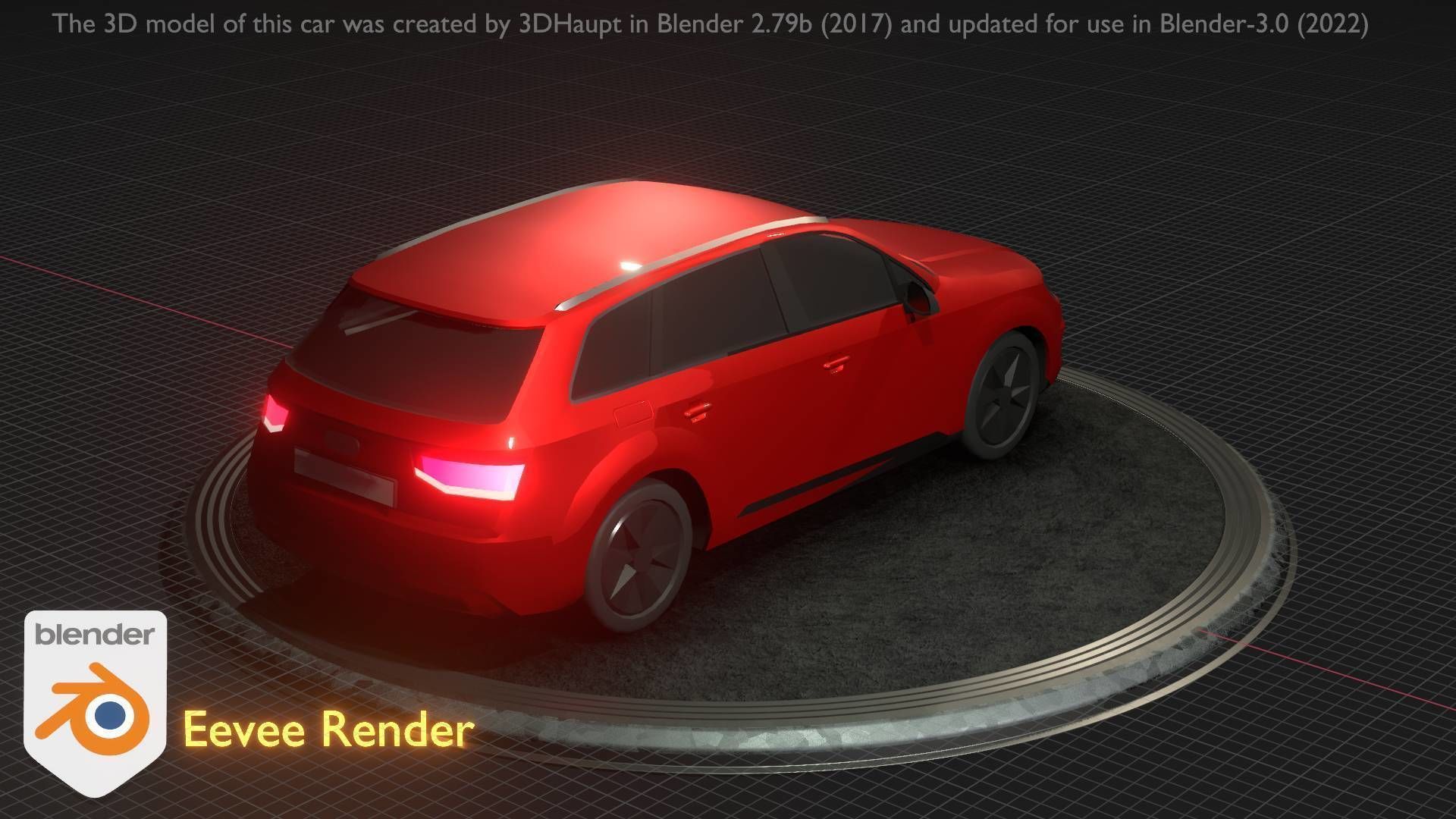 City Car 33 SUV Type-B Red Low-poly 3D model_69