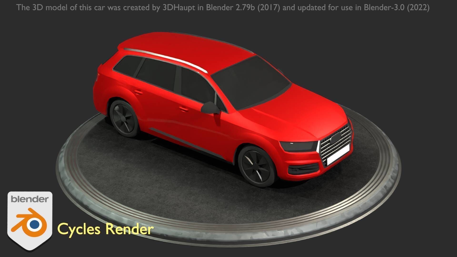 City Car 33 SUV Type-B Red Low-poly 3D model_40