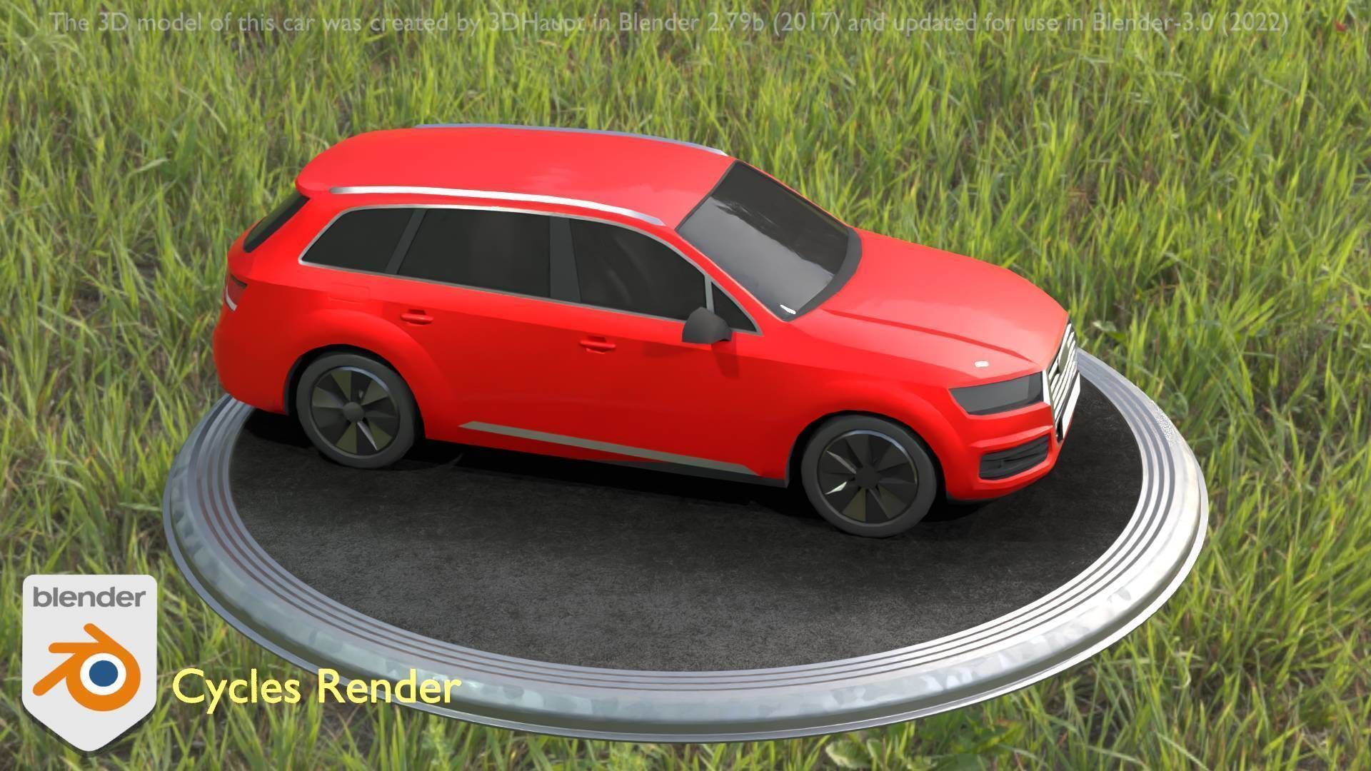 City Car 33 SUV Type-B Red Low-poly 3D model_67