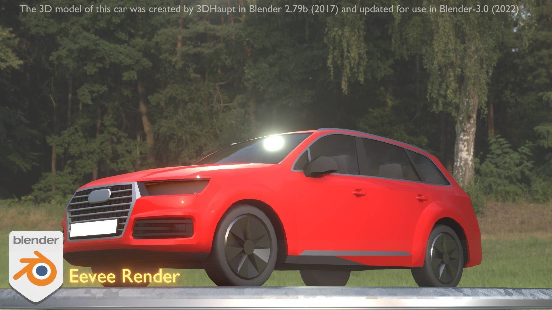 City Car 33 SUV Type-B Red Low-poly 3D model_58