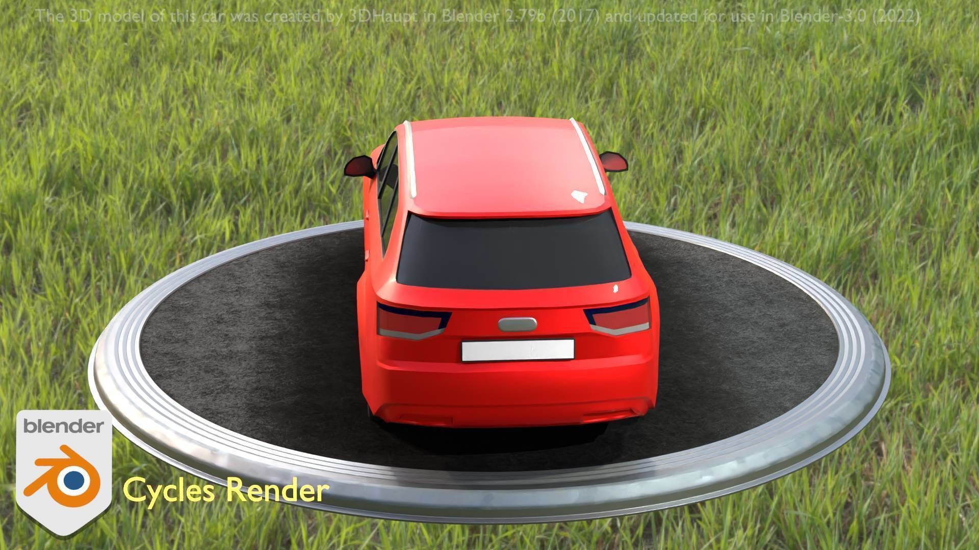 City Car 33 SUV Type-B Red Low-poly 3D model_29