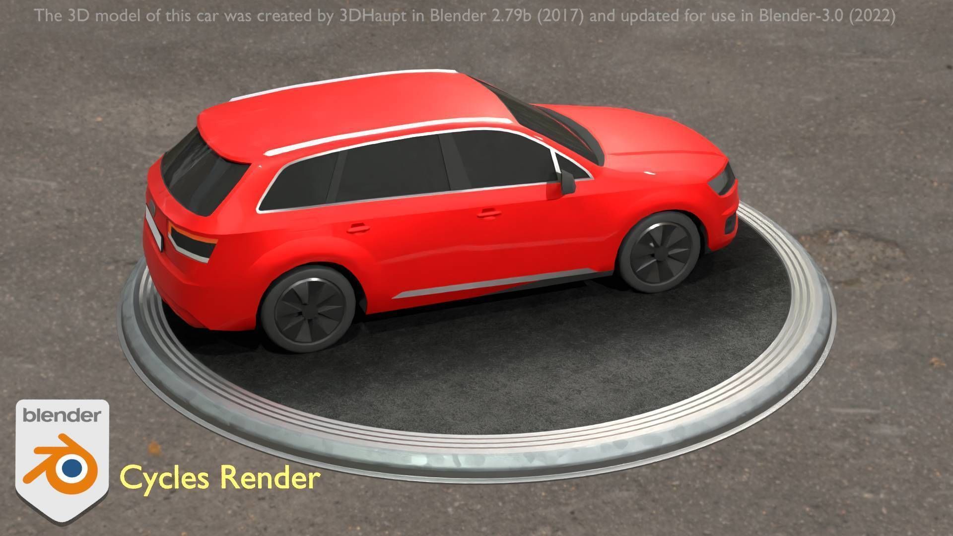 City Car 33 SUV Type-B Red Low-poly 3D model_56