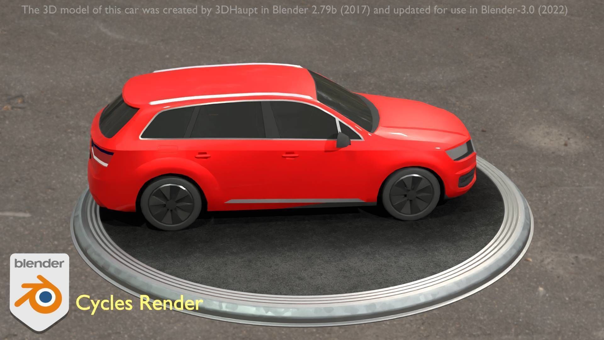 City Car 33 SUV Type-B Red Low-poly 3D model_31
