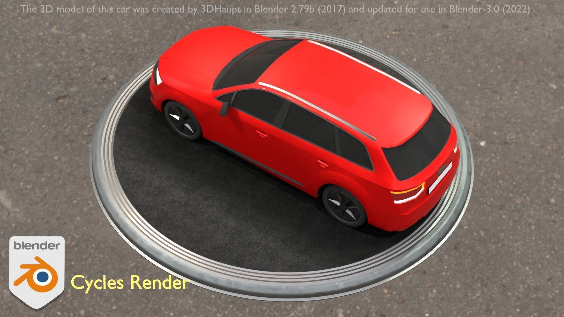 City Car 33 SUV Type-B Red Low-poly 3D model_5