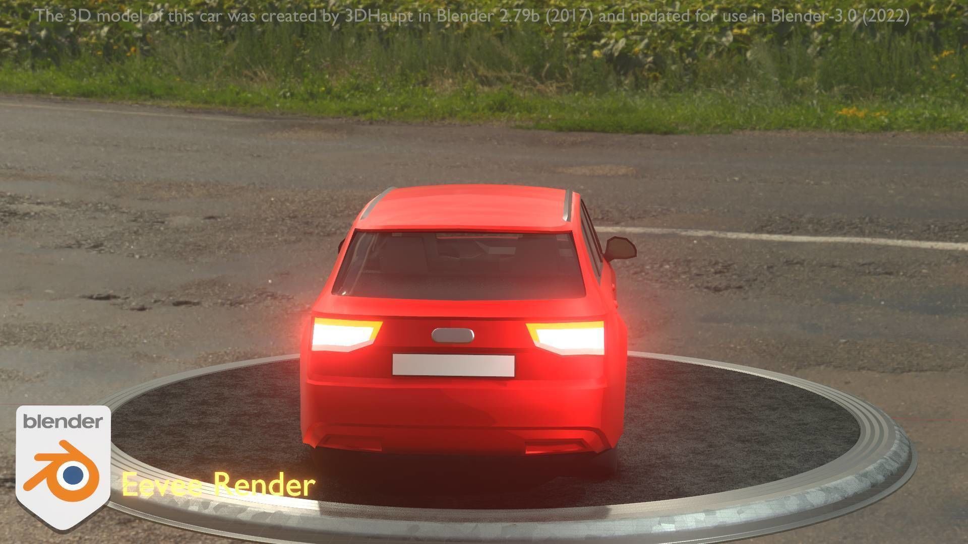 City Car 33 SUV Type-B Red Low-poly 3D model_18