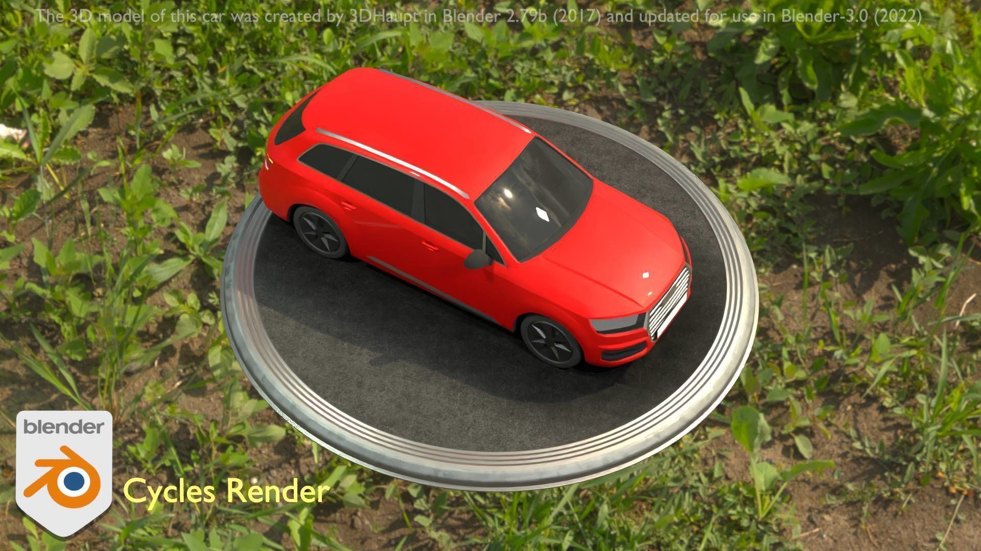 City Car 33 SUV Type-B Red Low-poly 3D model_12