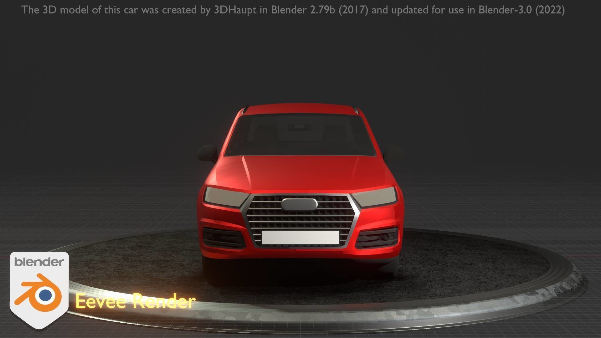 City Car 33 SUV Type-B Red Low-poly 3D model_60