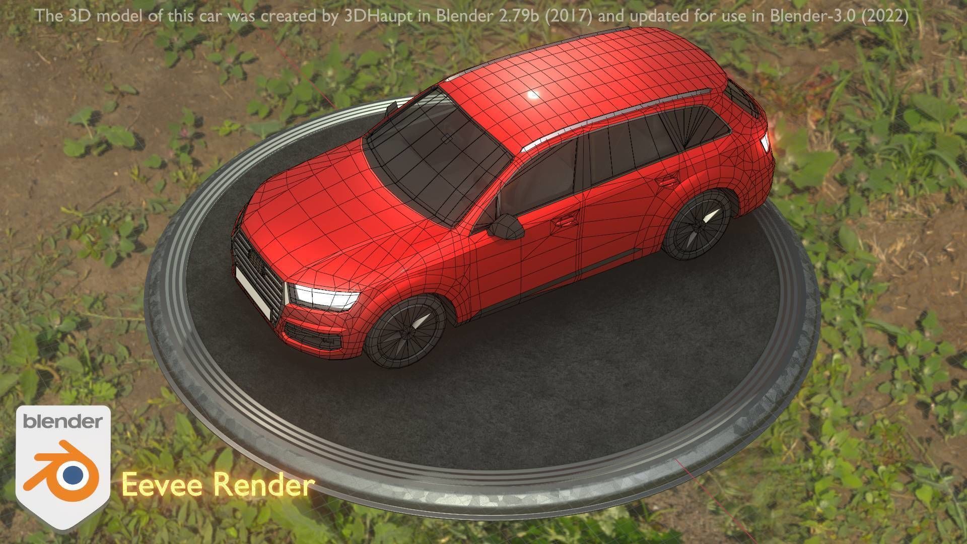 City Car 33 SUV Type-B Red Low-poly 3D model_43