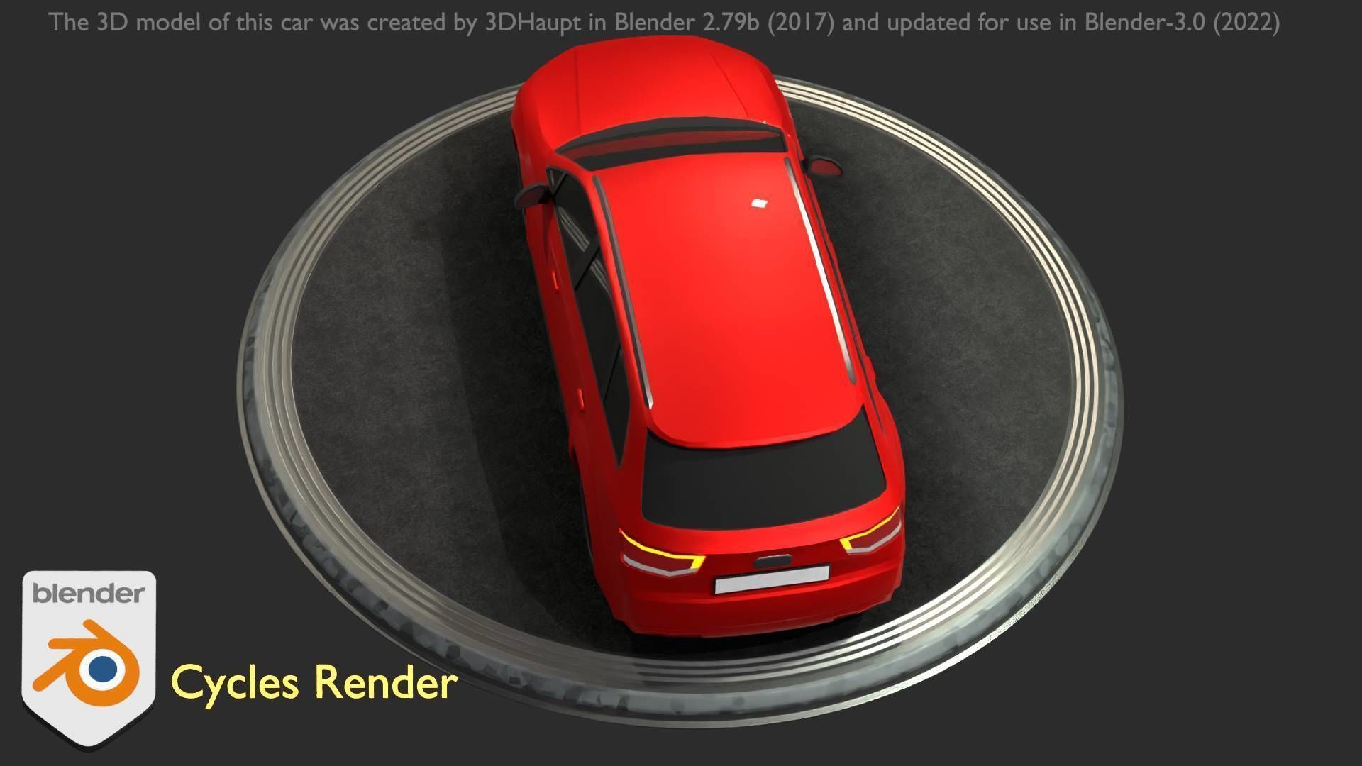 City Car 33 SUV Type-B Red Low-poly 3D model_45