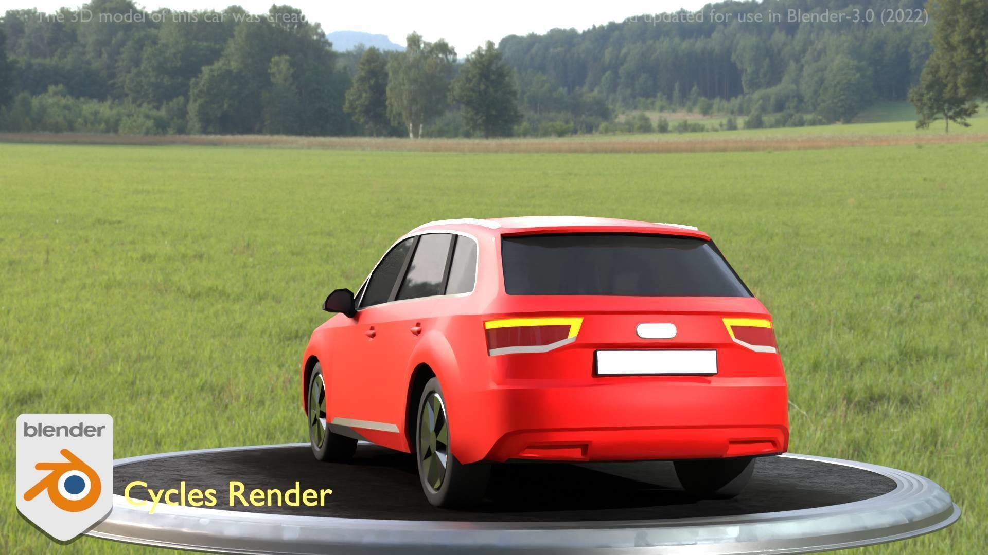 City Car 33 SUV Type-B Red Low-poly 3D model_11