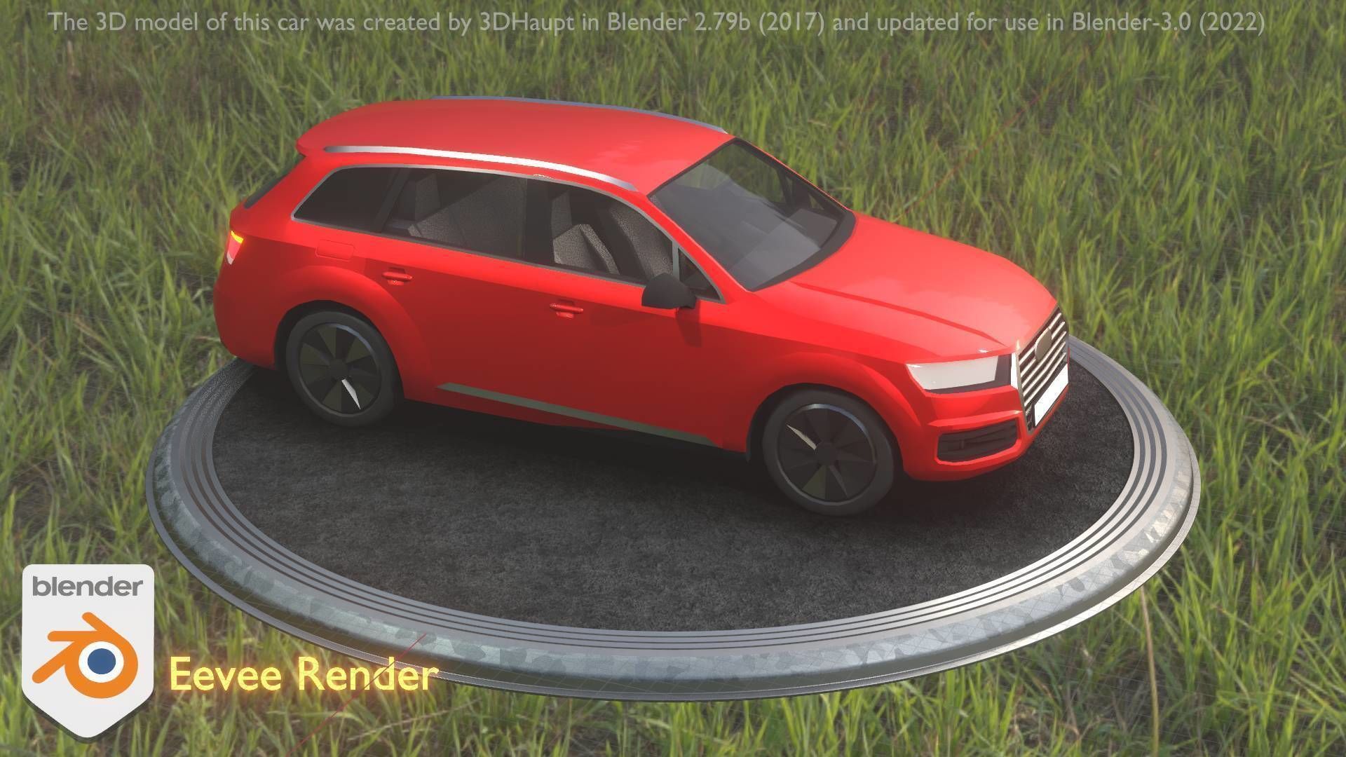 City Car 33 SUV Type-B Red Low-poly 3D model_91