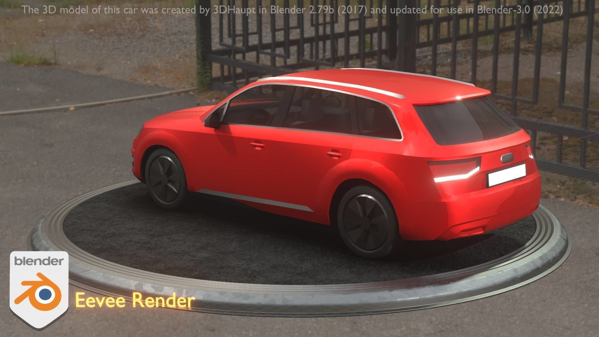 City Car 33 SUV Type-B Red Low-poly 3D model_64