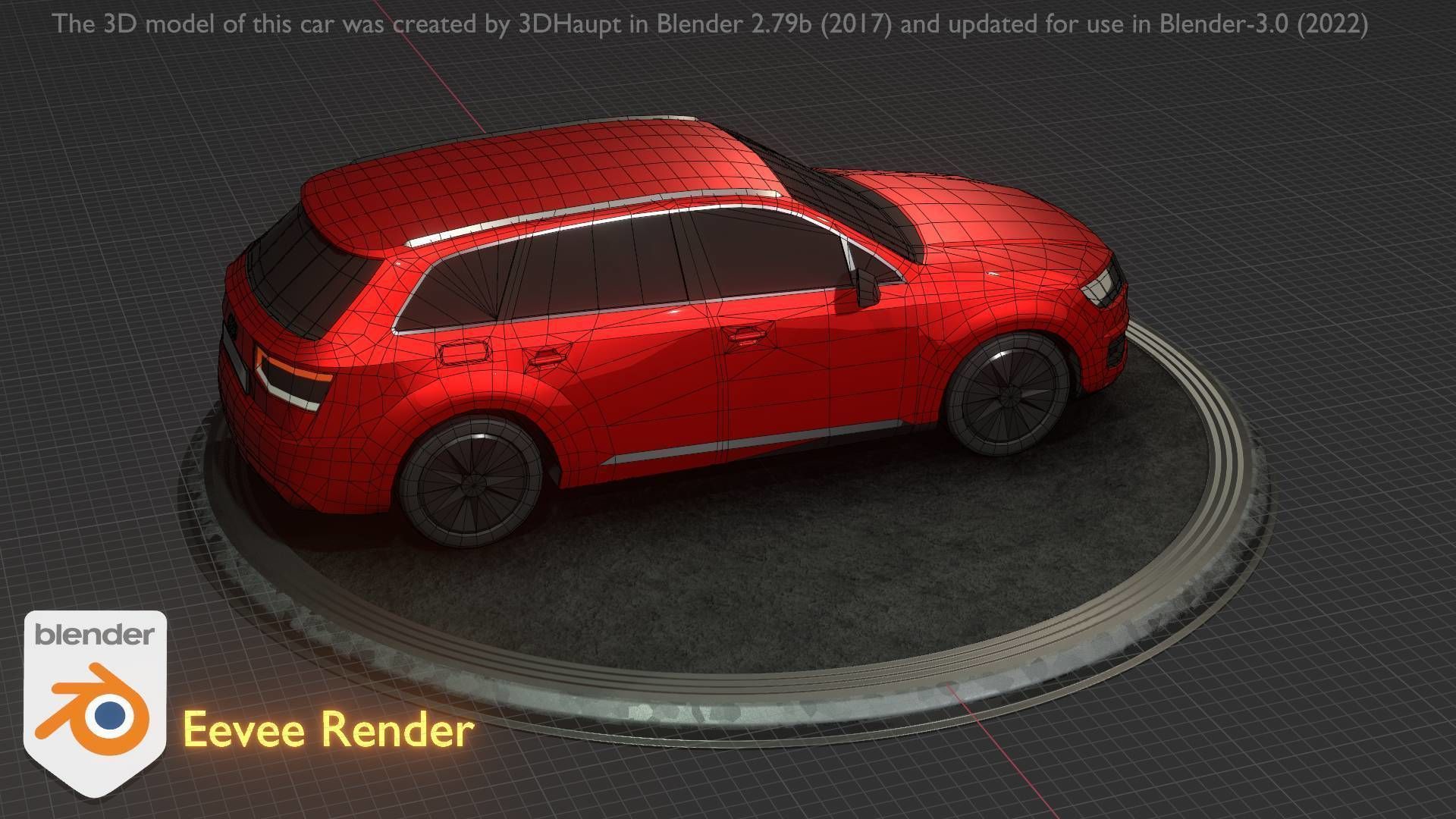 City Car 33 SUV Type-B Red Low-poly 3D model_85