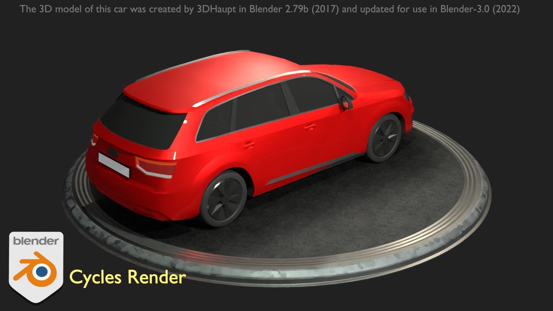 City Car 33 SUV Type-B Red Low-poly 3D model_88