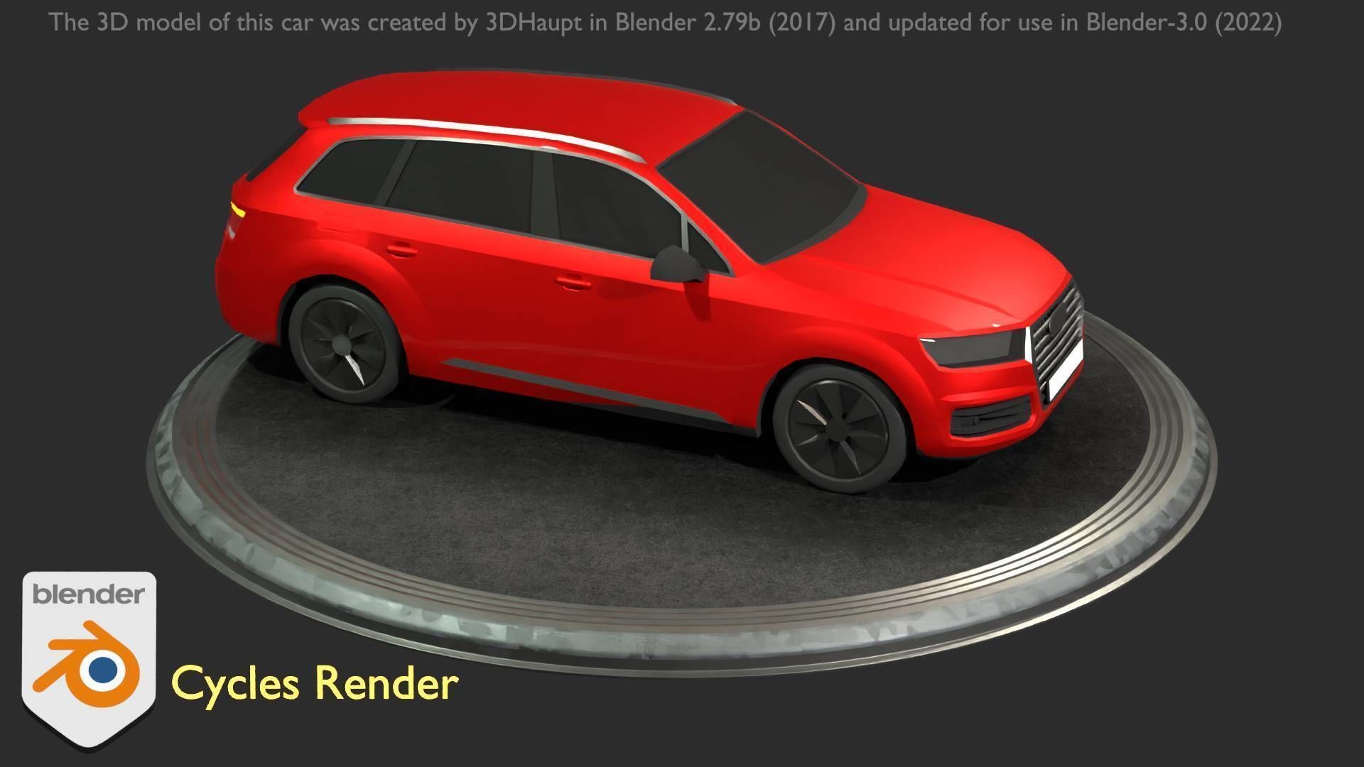 City Car 33 SUV Type-B Red Low-poly 3D model_57