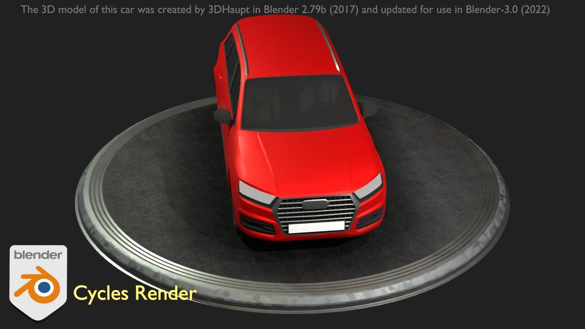 City Car 33 SUV Type-B Red Low-poly 3D model_35