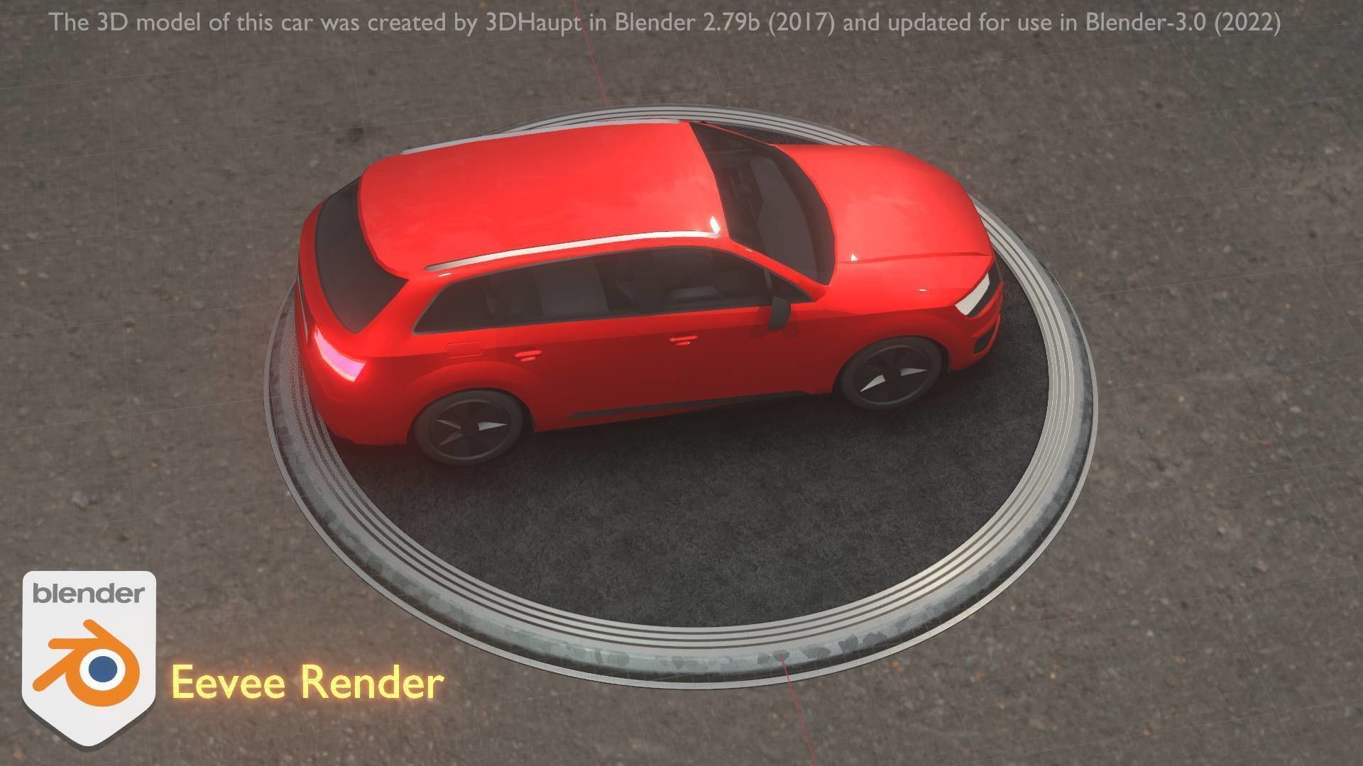 City Car 33 SUV Type-B Red Low-poly 3D model_26