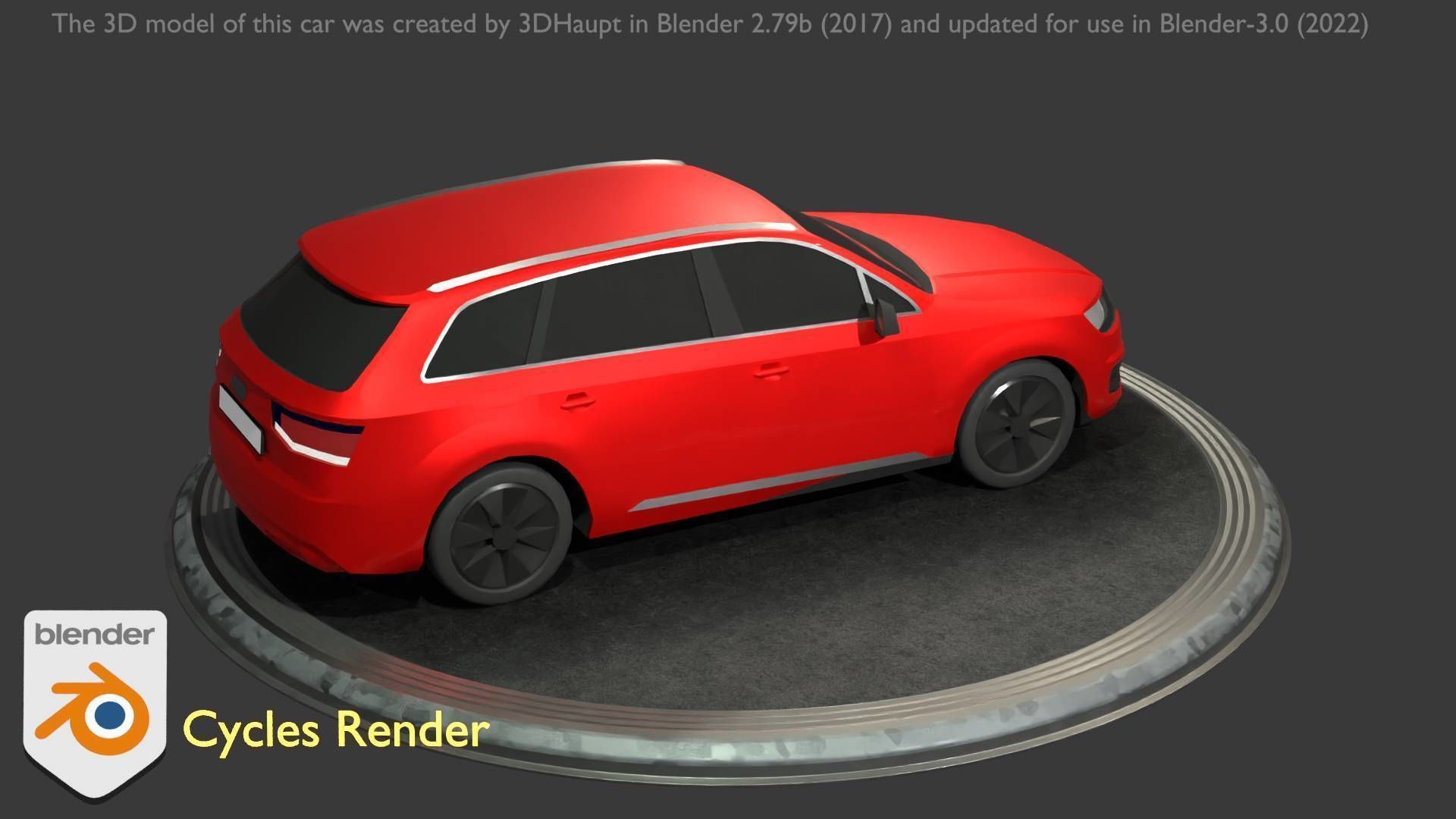 City Car 33 SUV Type-B Red Low-poly 3D model_66
