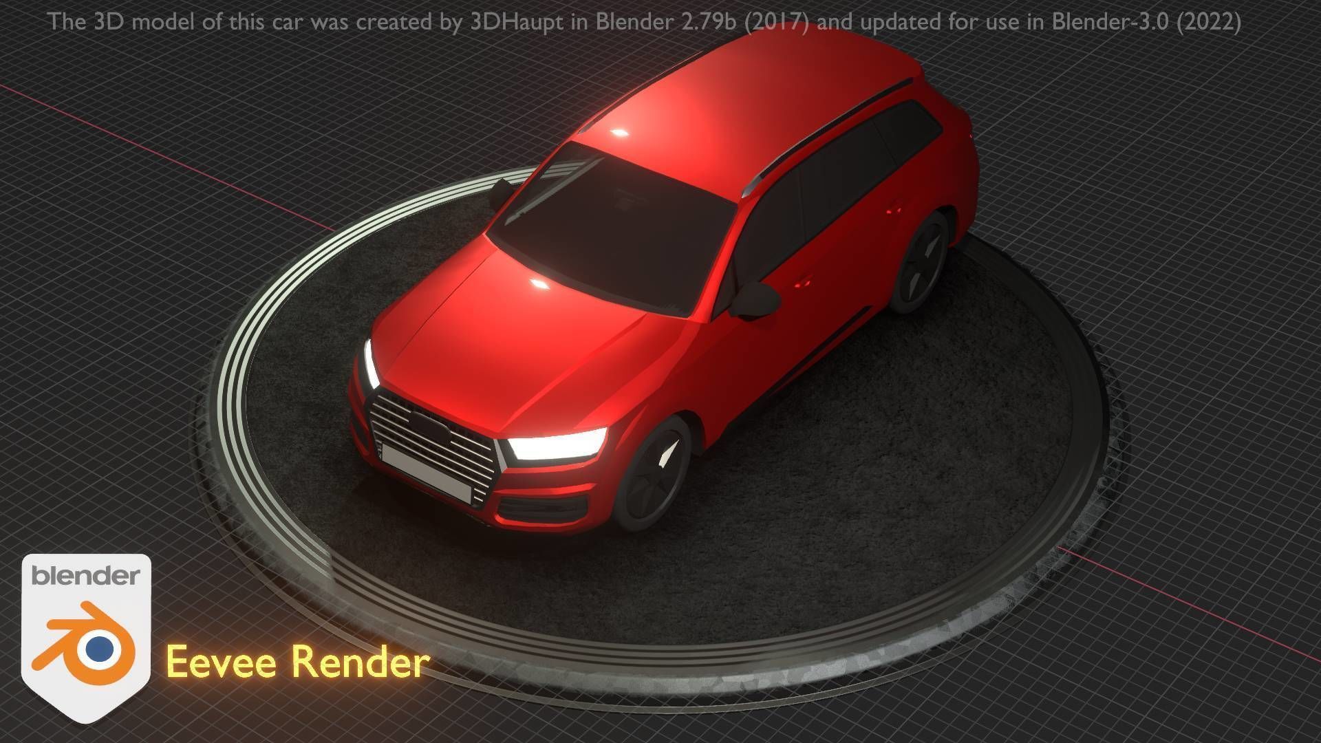 City Car 33 SUV Type-B Red Low-poly 3D model_76