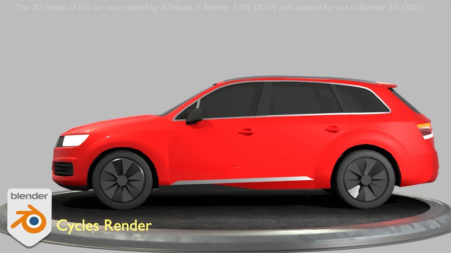 City Car 33 SUV Type-B Red Low-poly 3D model_97