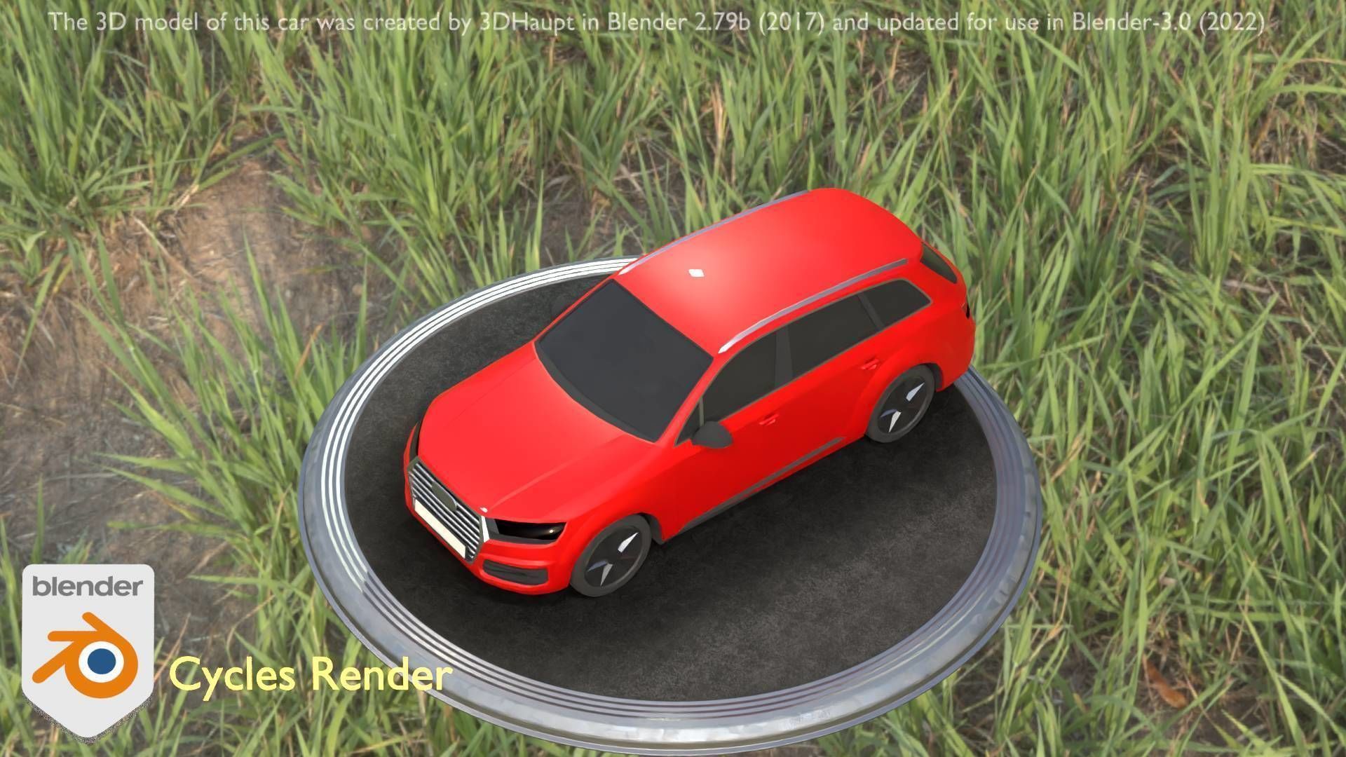 City Car 33 SUV Type-B Red Low-poly 3D model_19