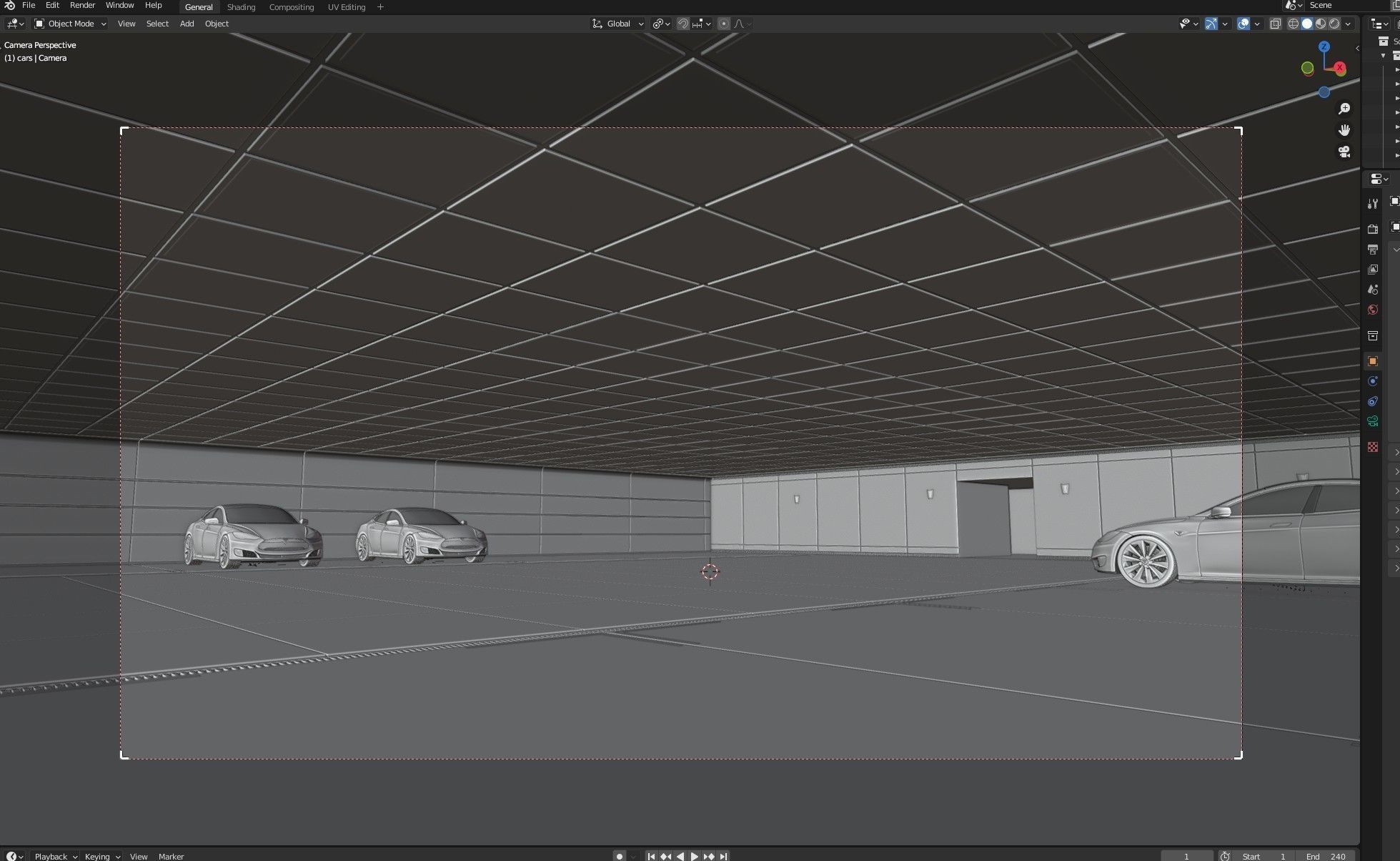 Modern Underground Car Garage 3D model_6