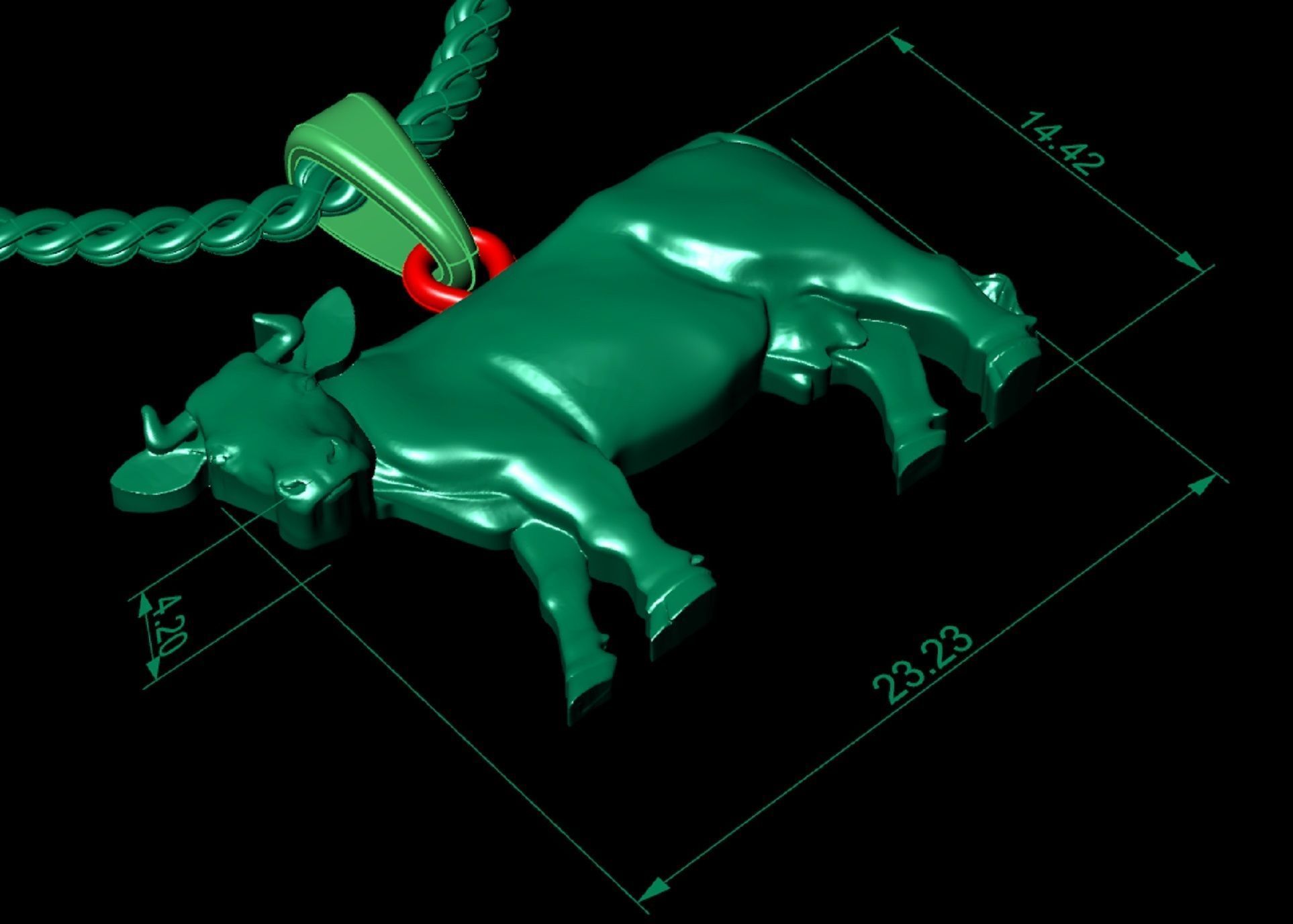 pendant cow 3D print model_3
