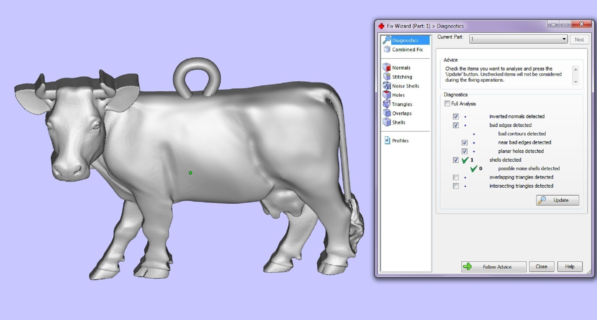 pendant cow 3D print model_5