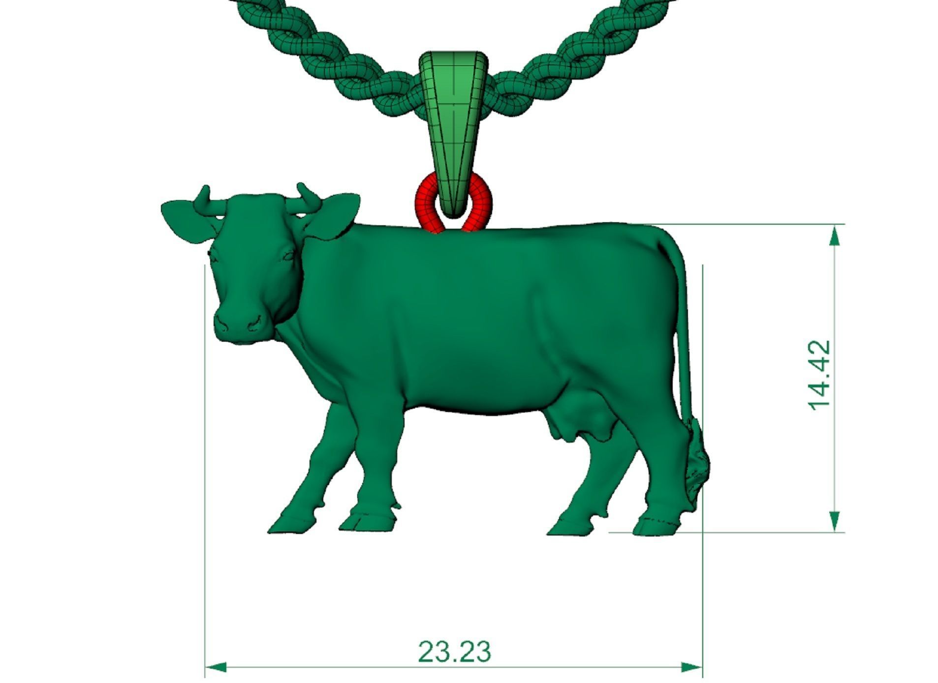pendant cow 3D print model_4