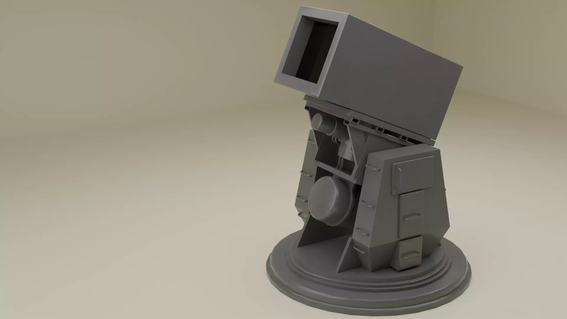 Laser Turret for Eevee and Cycles Low-poly 3D model_0
